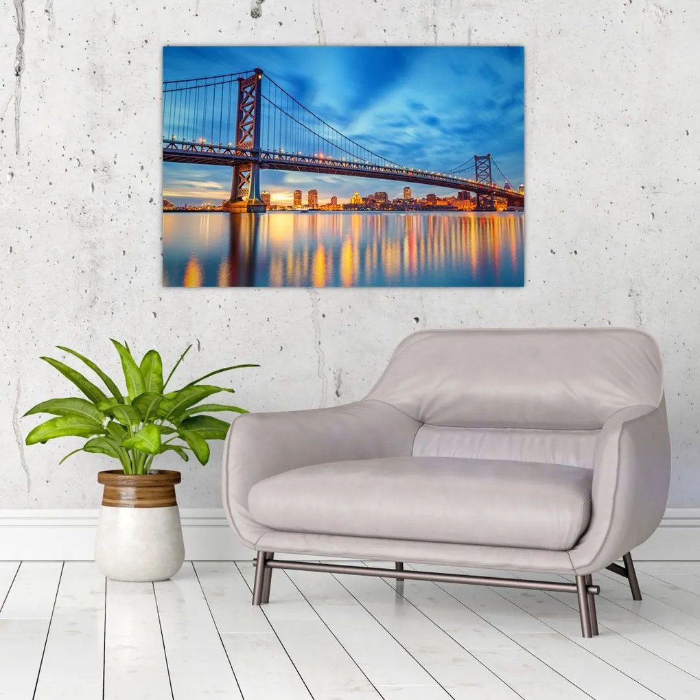Tablou - Podul Benjamin Franklin, Philadelphia (90x60 cm)