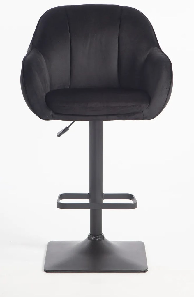 HR2055KW Scaun Neagră din Catifea cu Bază Neagră