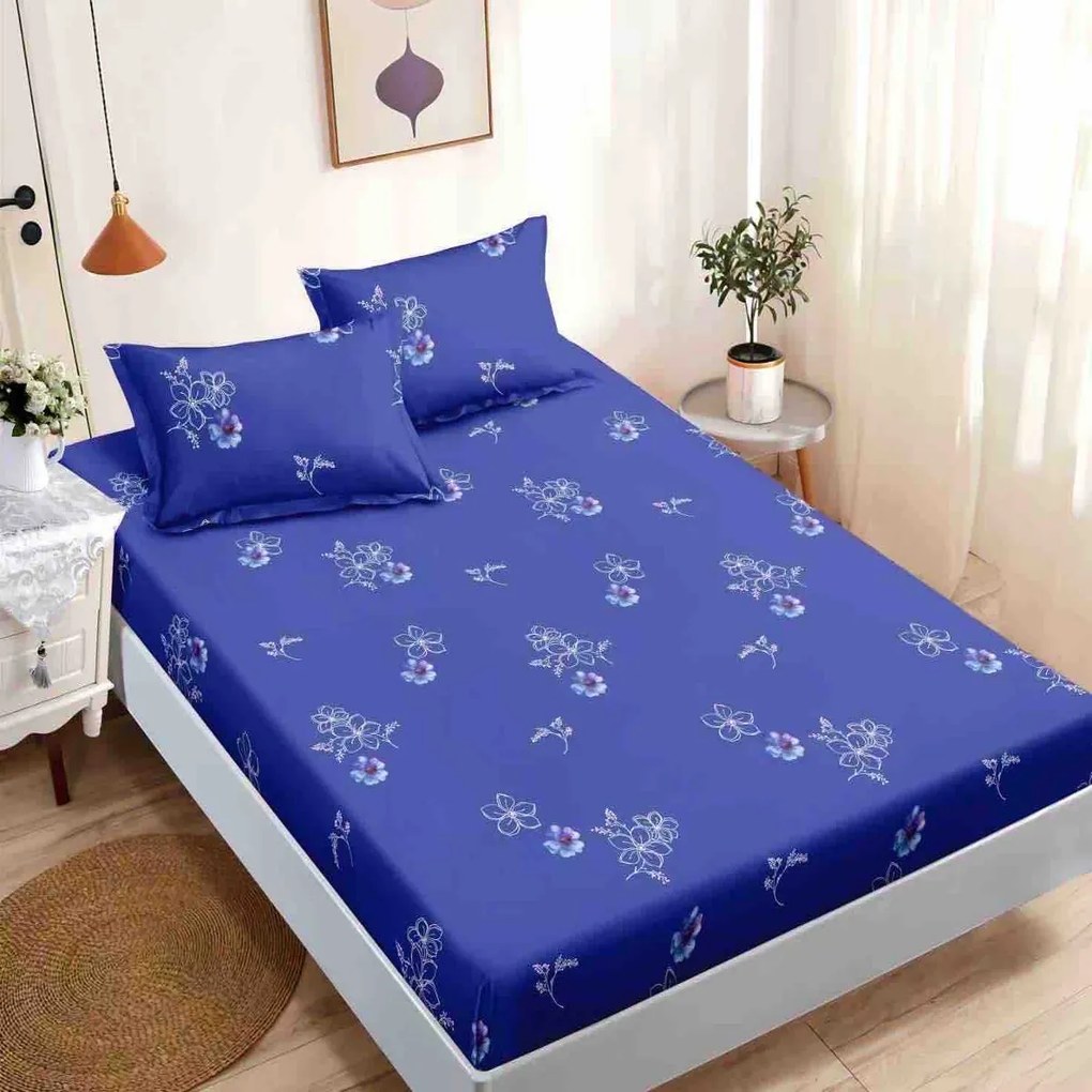 Husă protecție pat cu elastic, bumbac finet, 180 x 200 cm, 3 piese, HPP05
