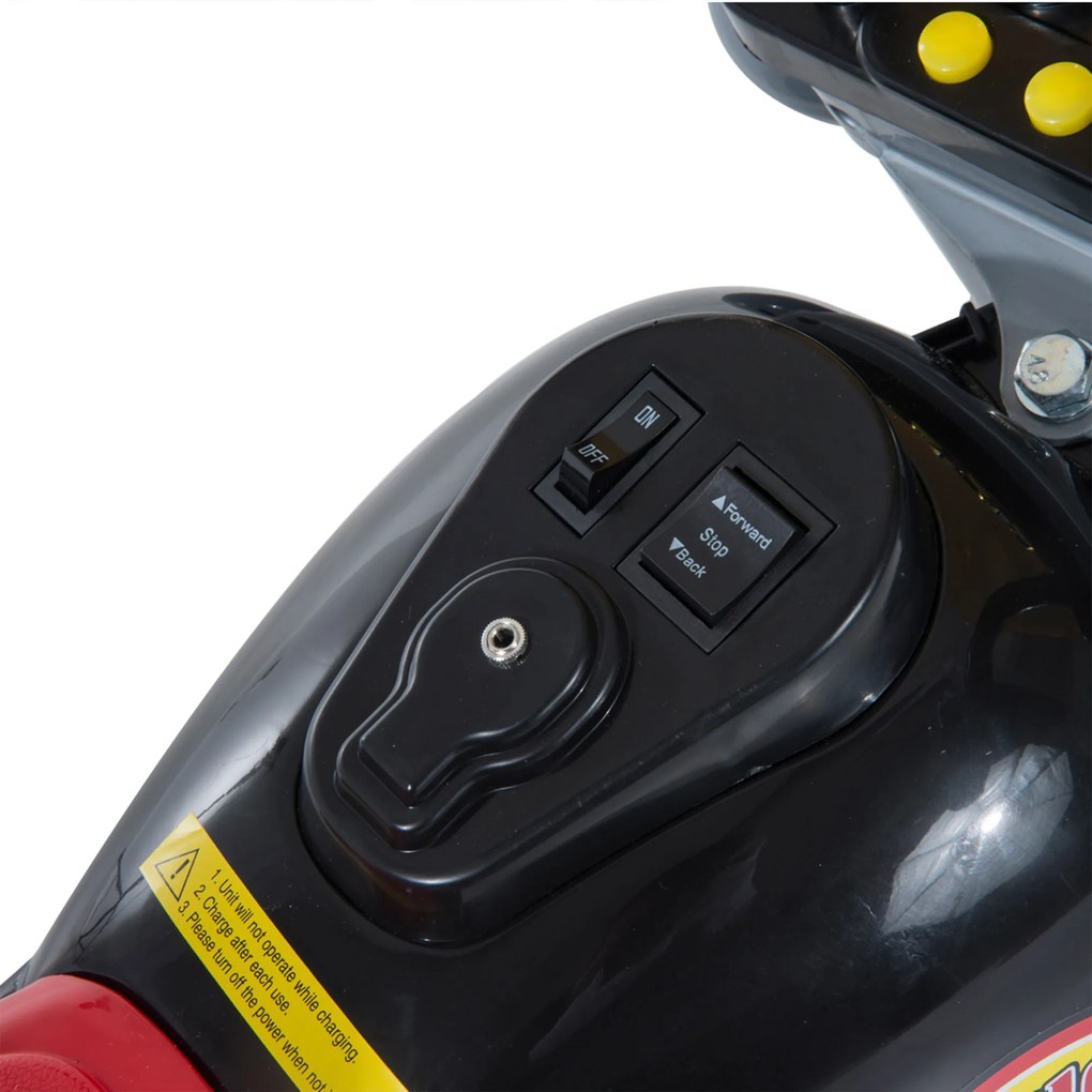 HOMCOM Motoretă Electrică pentru copii 3-6 ani cu 3 Roți, Sunete și Lumini, 92x53x67cm,Negru  | Aosom Romania