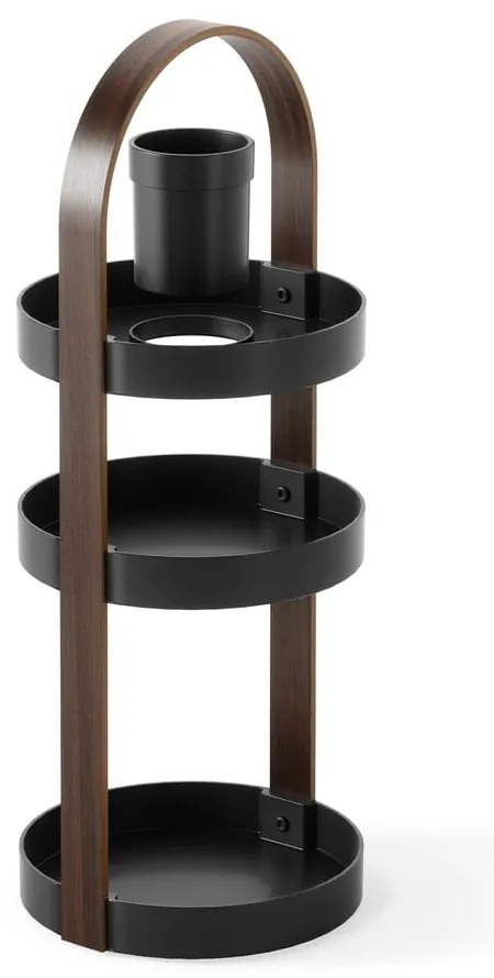 Organizator de baie negru din plastic reciclat Bellwood – Umbra