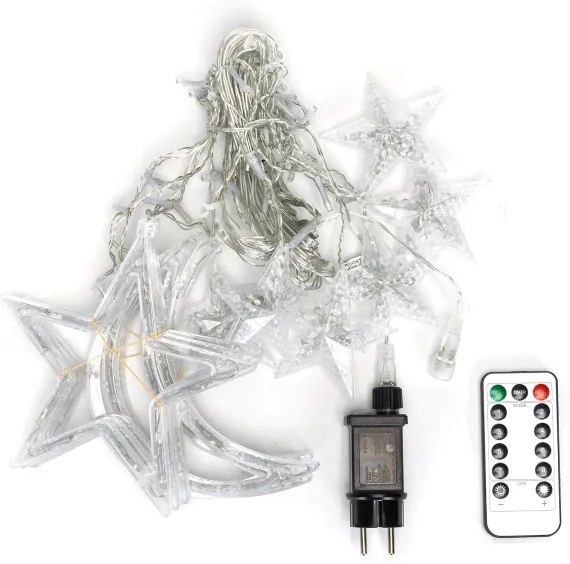 Aigostar - Ghirlandă LED de exterior pentru Crăciun, 120 LED, 6 W, 230 V, 8 moduri, 3 x 0,6 m, IP44, alb cald DO