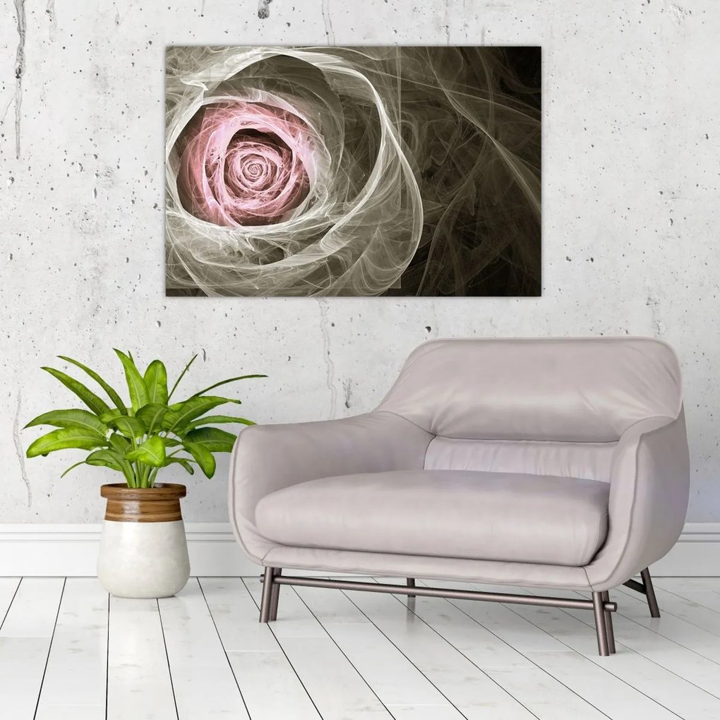 Tablou - Abstract trandafir roz deschis roz (90x60 cm)