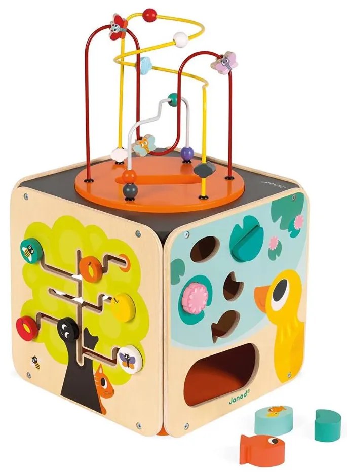 Janod - Cub interactiv cu labirint MULTI ACTIVITY