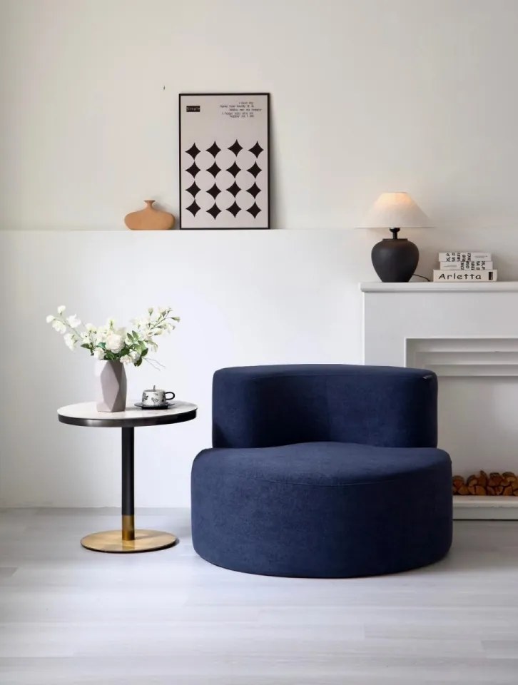 Fotoliu rotund din spumă cu memorie HD – design premium și confort absolut (Culoare: Crem)