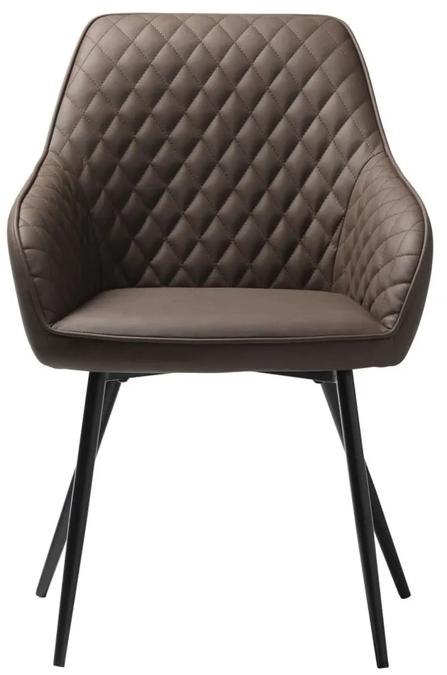 Scaun de sufragerie maro cu cotiere tapițat Milton – Unique Furniture