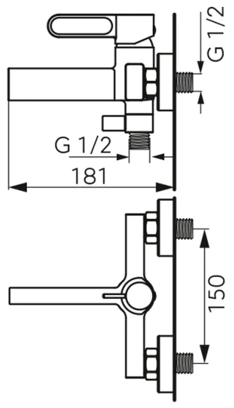 Baterie cada - dus FDesign Zaffiro, monocomanda, alb mat Alb mat