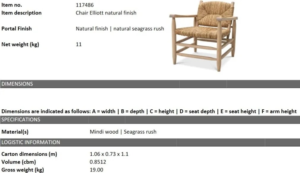 Scaun LUX design natural Elliott