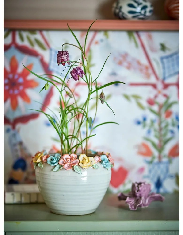 Ghiveci decorativ din gresie pictată manual ø 19,5 cm Eanna – Bloomingville