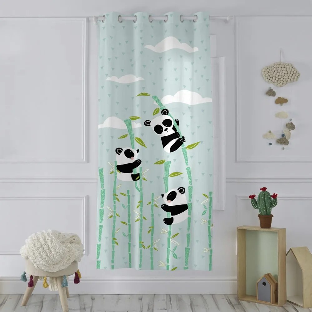 Draperie din bumbac pentru copii Moshi Moshi Panda Garden, 140 x 265 cm