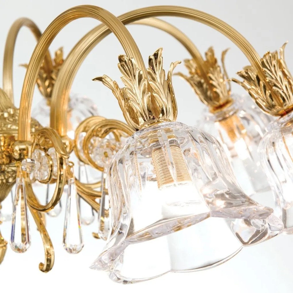Candelabru cristal design lux LA BOHEME D-72cm 8L gold plated