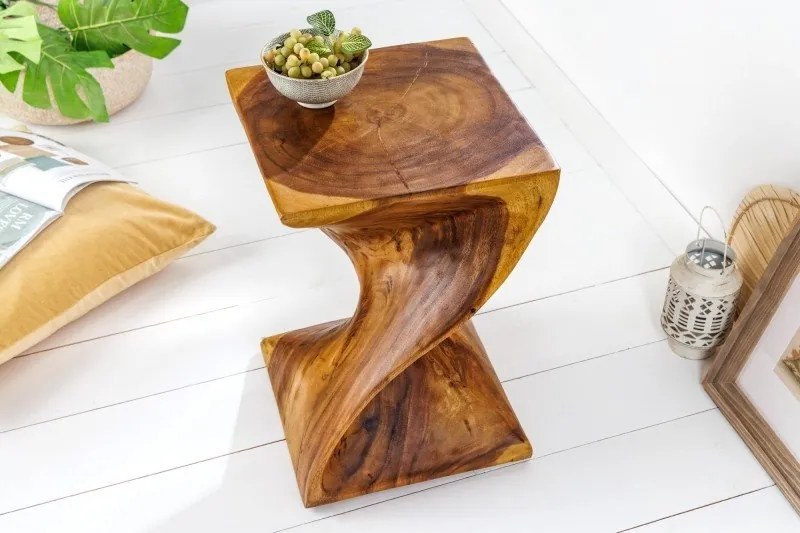 Masuta auxiliara design unicat Helix 30cm natur