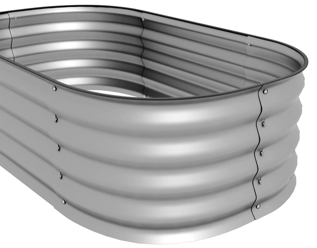 Outsunny Pat de plante Modulare, rezistent la intemperii, fund deschis, 105 x 62 x 30 cm, Argintiu | Aosom Romania