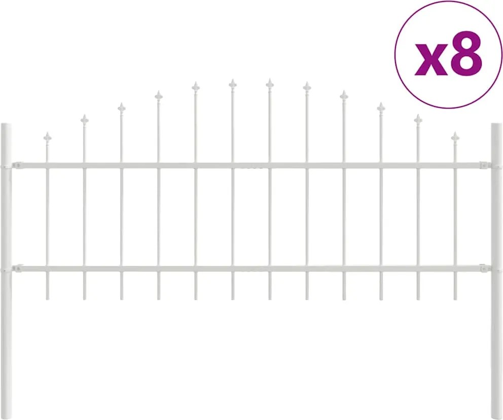 vidaXL Gard de Grădină 8 pcs Alb 170 x 140 cm