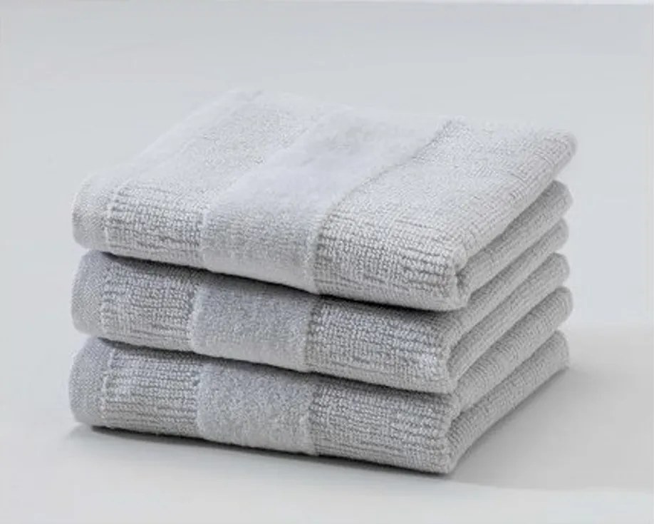 Set prosoape CARRARA 30x30 cm gri deschis 100% bumbac, 3 buc.