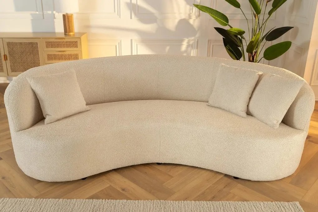Canapea semicirculara, Tesatura Boucle, Bej, ATELIER 230cm, A-46546 VC
