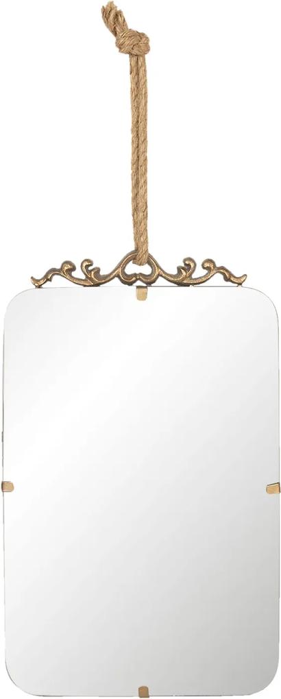 Oglinda de perete cu ornament metal bronz  25 cm x 1 cm x 40 cm