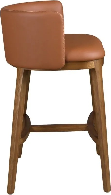 Scaun de bar design LUX, Nuc, Piele sintetica, Brown