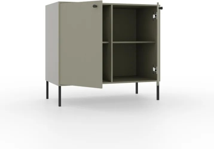 Comodă cu doua usi, 84x41x74cm, Tili System, ADRK Furniture (Culoare: Eucalipt / Eucalipt)