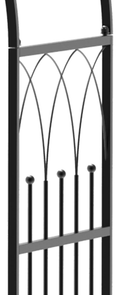 Outsunny Bancuta de Gradina cu Arc, 2 Locuri, cu Bolta pentru Flori Suspendate, Design Elegant, Rezistent la Intemperii, Negru | Aosom Romania