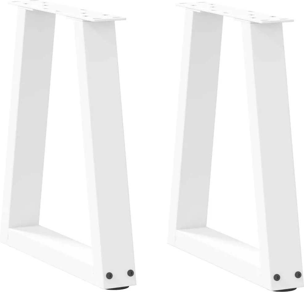 vidaXL Picioare pentru măsuță de cafea în formă de V, 2 buc., alb, 28x (42-43,3) cm, oțel
