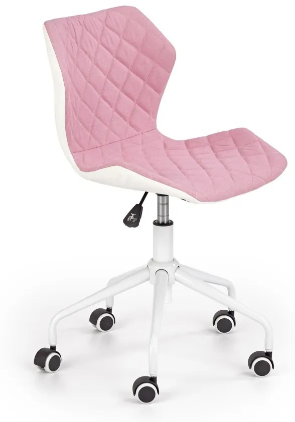 Scaun de birou copii Matrix III alb roz