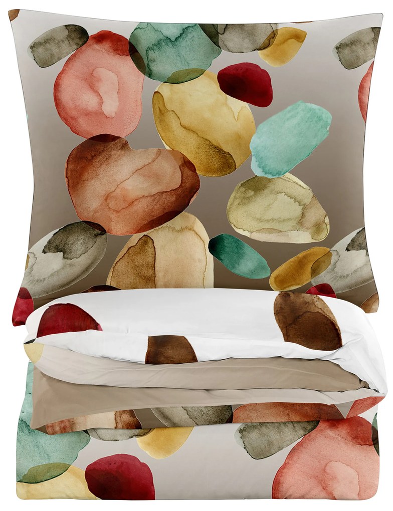 Lenjerie de pat din microfibra multicolor, PEBBLES Dimensiune lenjerie de pat: 2 buc 70 x 80 cm | 200 x 220 cm