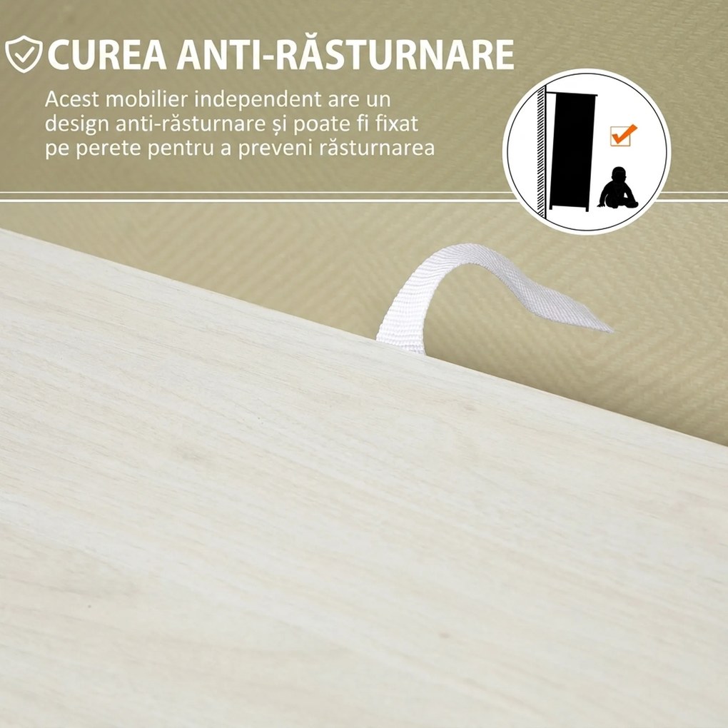 HOMCOM Mobilier Dulap Baie cu 4 Sertare si 2 Niveluri, Modern si Practic pentru Baie, Alb | Aosom Romania