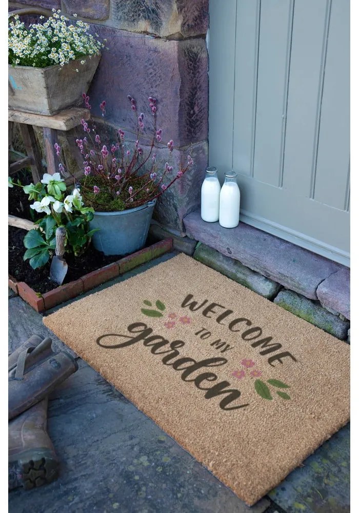 Covoraș de intrare din fibre de nucă de cocos 60x90 cm Welcome to My Garden – Artsy Doormats