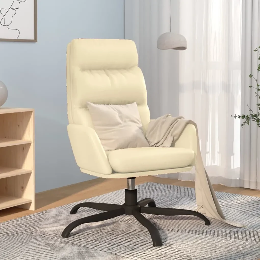 341142 vidaXL Scaun de relaxare, crem, piele ecologică