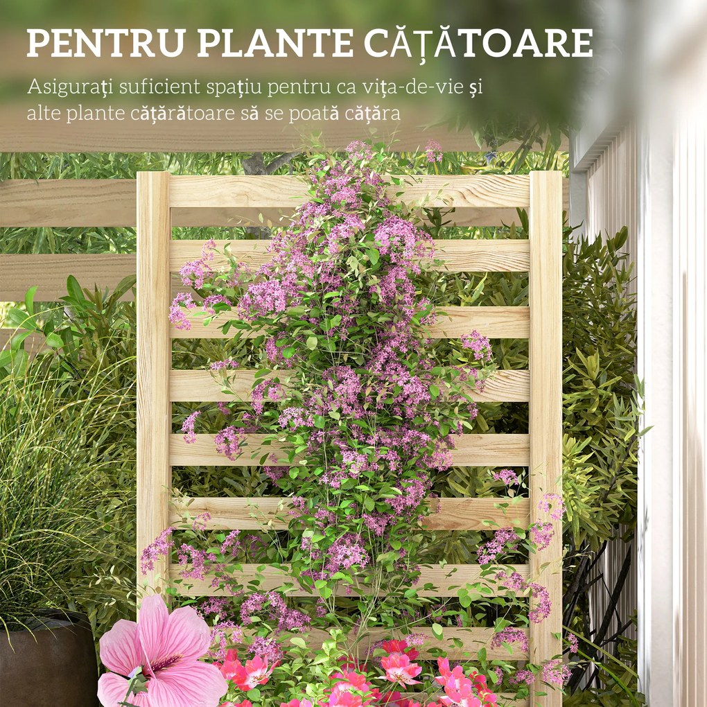 Outsunny Strat pentru Grădină Înălțat cu Fund Deschis, 115x60x110 cm, Lemn Natural | Aosom Romania