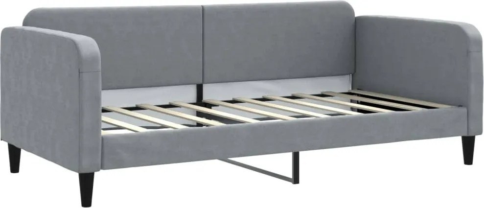 vidaXL Cadru de pat, gri deschis, 90x190 cm, material textil