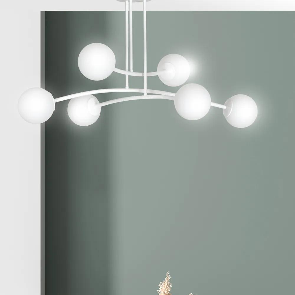 Lustra Plafon Halldor 6 White 1025/6 Emibig Lighting, Modern, E14, Polonia