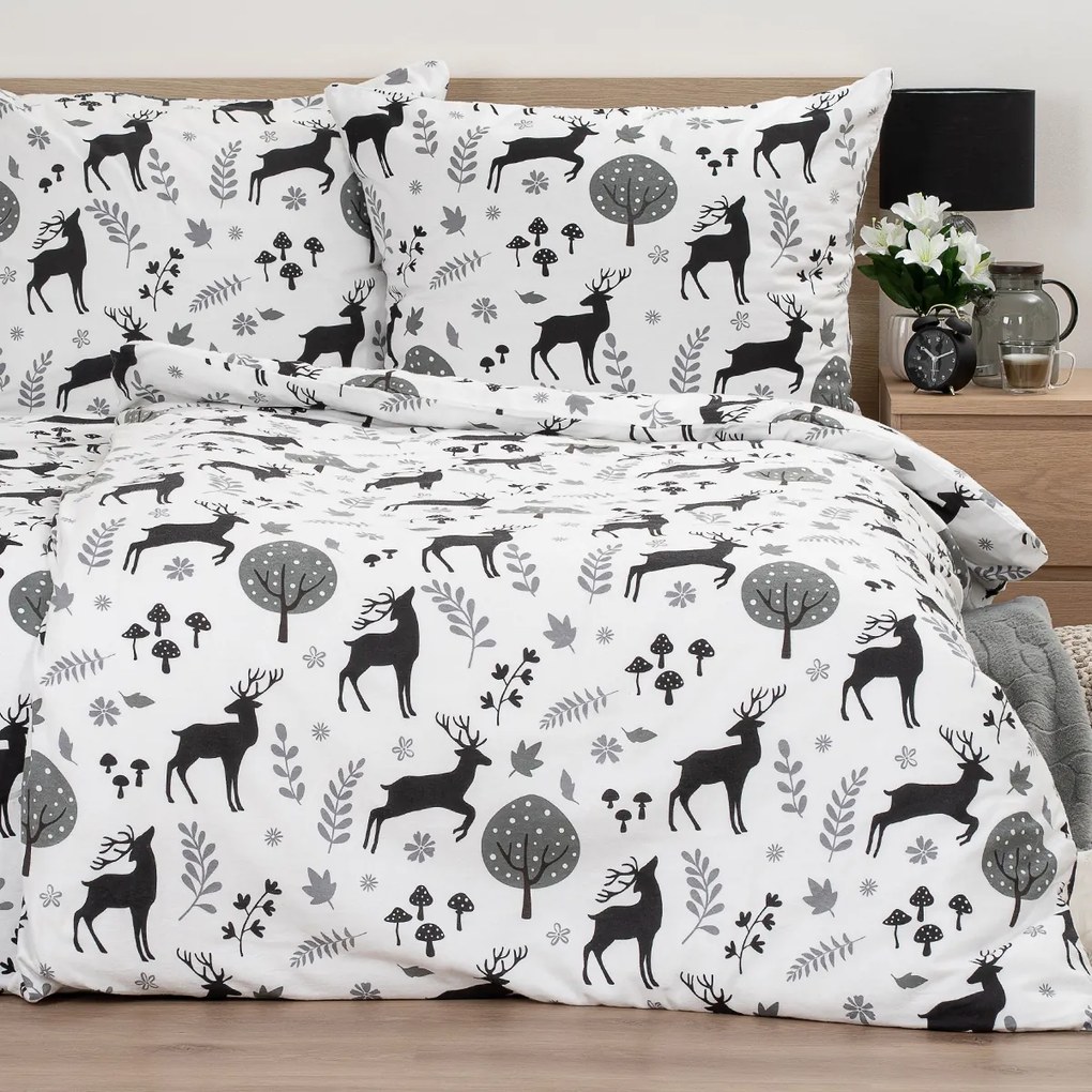Lenjerie de pat din flanel 4Home Autumn Forest,220 x 200 cm, 2 buc. 70 x 90 cm, 220 x 200 cm, 2 buc. 70 x 90 cm