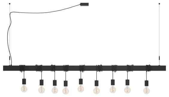 Lustră pe cablu Eglo 39939 TOWNSHEND-B 9xE27/40W/230V negru