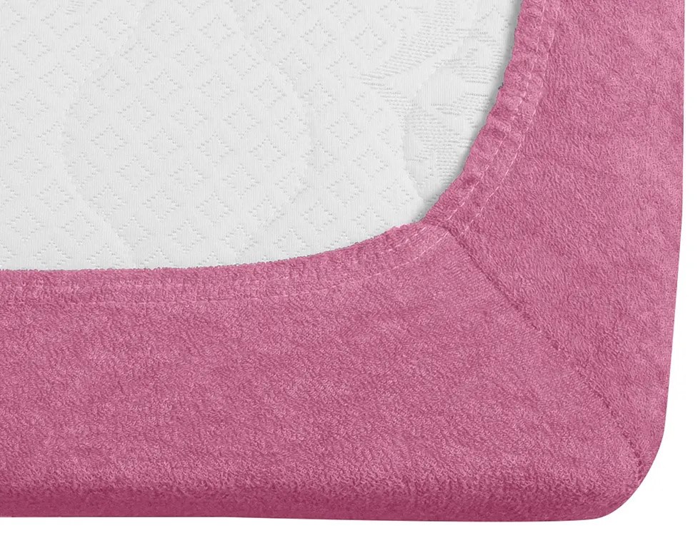 Cearsaf Frotir cu elastic 90x200 cm roz