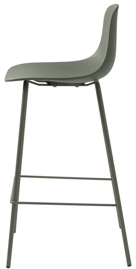 Scaun de bar kaki din plastic 92,5 cm Whitby – Unique Furniture