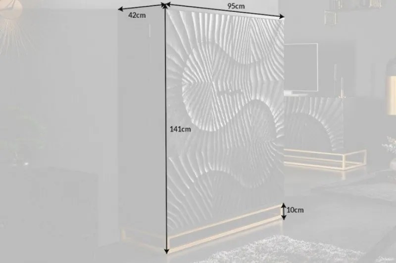 Bar din lemn de mango Scorpion 140cm, negru