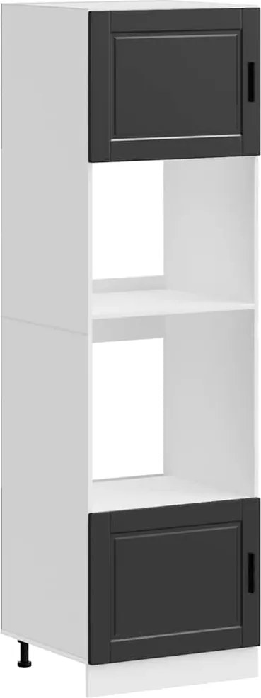 vidaXL Dulapuri pentru cuptor 2 buc Porto negru lemn prelucrat