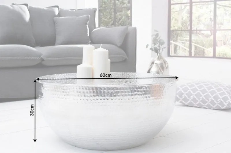 Masuta Living eleganta din metal Optik 70cm argintiu A-37913 VC