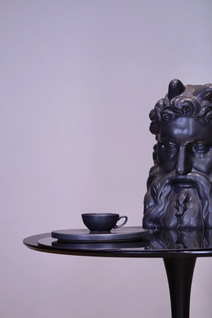 Ceasca Vulcano Adora, 250ml, Negru Mat Carbon Indigo (ceai, cappuccino, flat white) Design Special