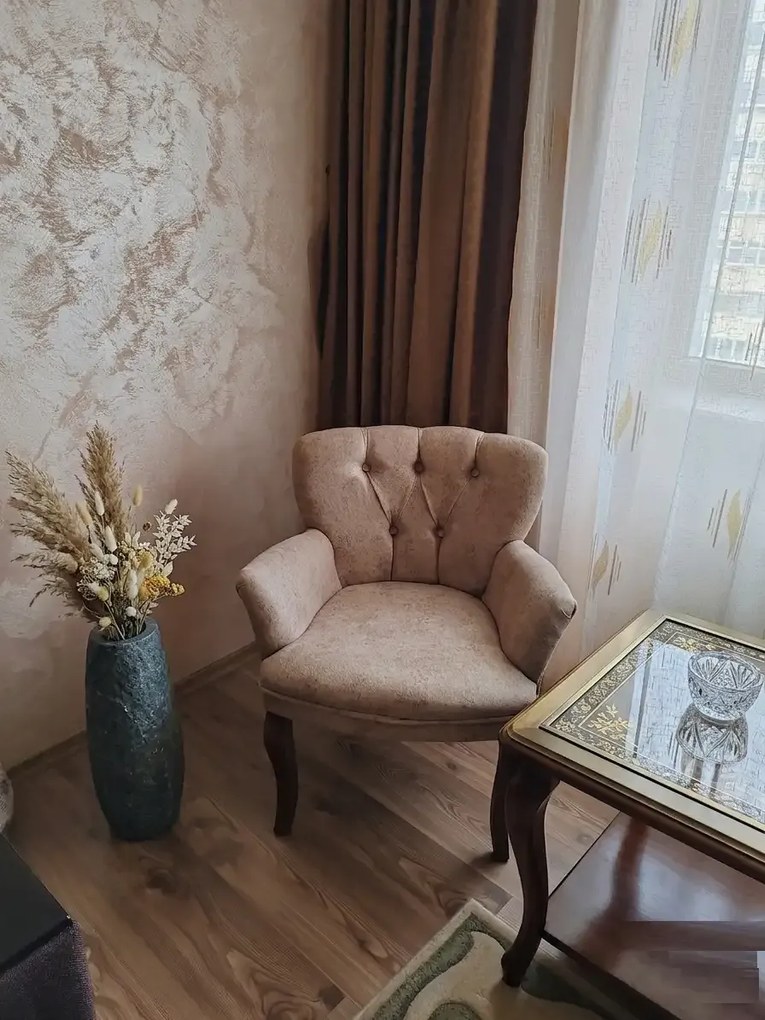 Fotoliu tip berjer scaun Cafe culoare bej