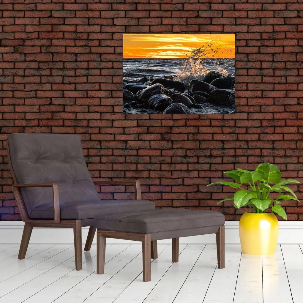 Tablou pe sticlă cu mare (70x50 cm)