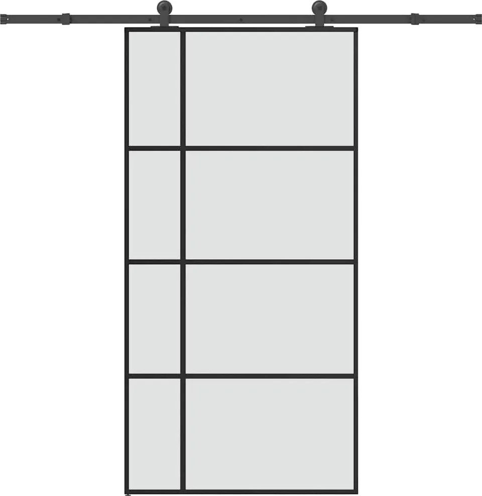 vidaXL Ușă glisantă cu set feronerie 102,5x205 cm sticlă ESG/aluminiu