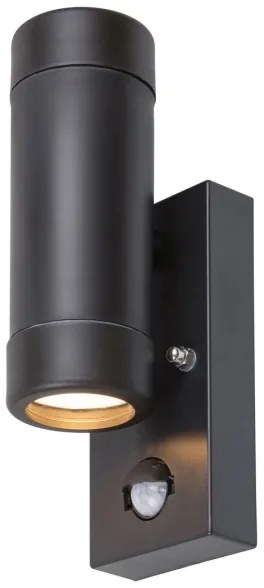 Aplică de exterior cu senzor MEDINA 2xGU10/10W/230V IP44 neagră Rabalux 8835