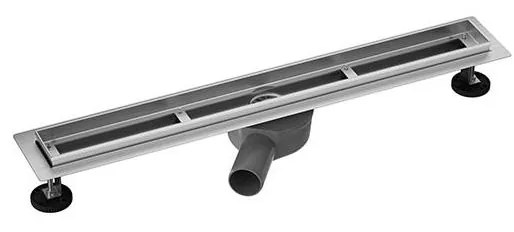 Rigolă de duș 75x7,6 cm argintiu/gri