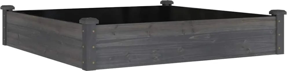 vidaXL Strat grădină înălțat cu căptușeală gri 120x120x25 cm lemn brad