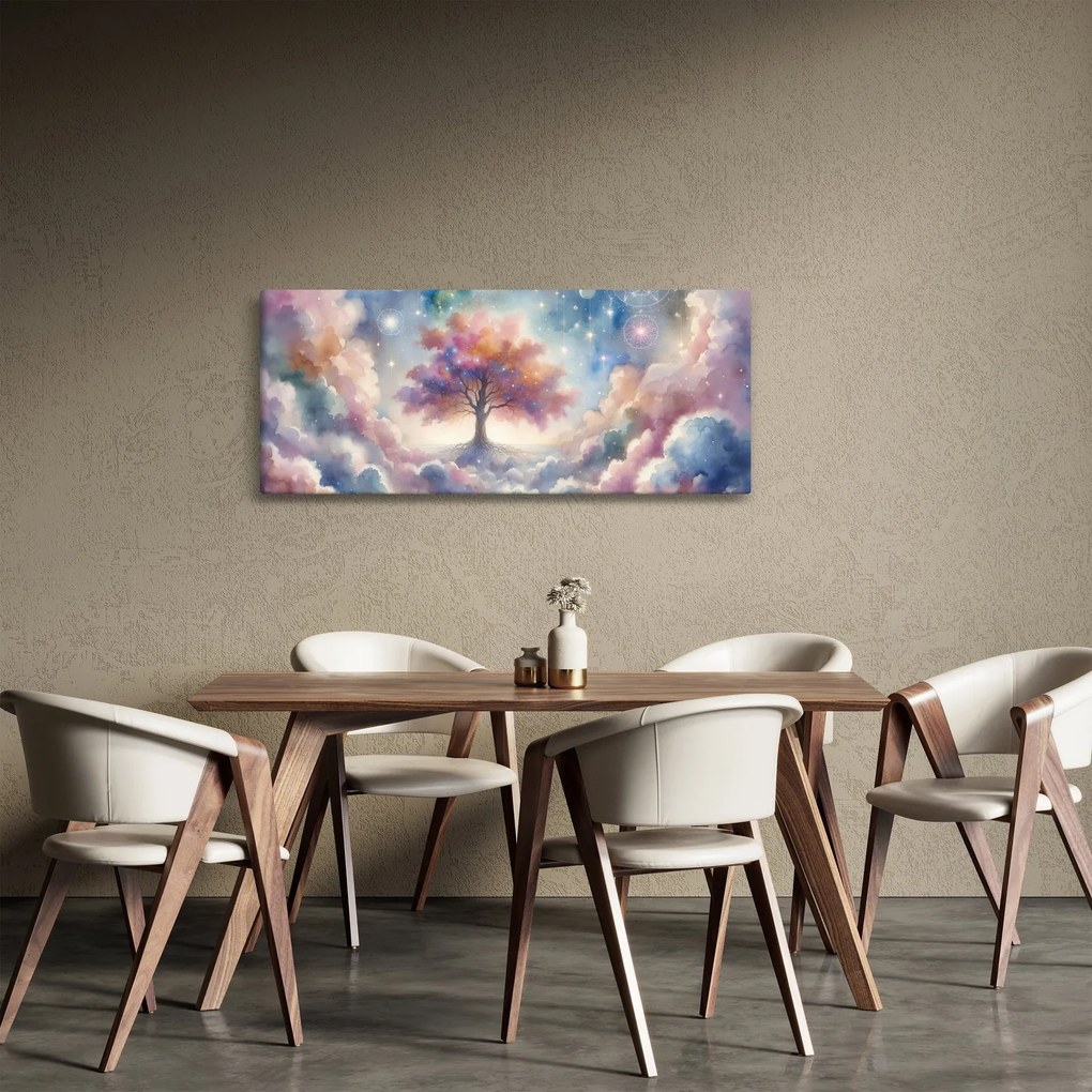 Tablou – Arborele vieții printre nori (120x50 cm)