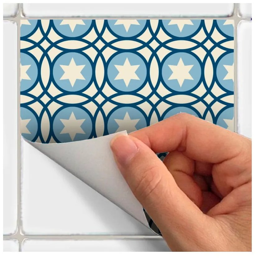 Set 60 autocolante de perete Ambiance Cement Tiles Riana, 15 x 15 cm