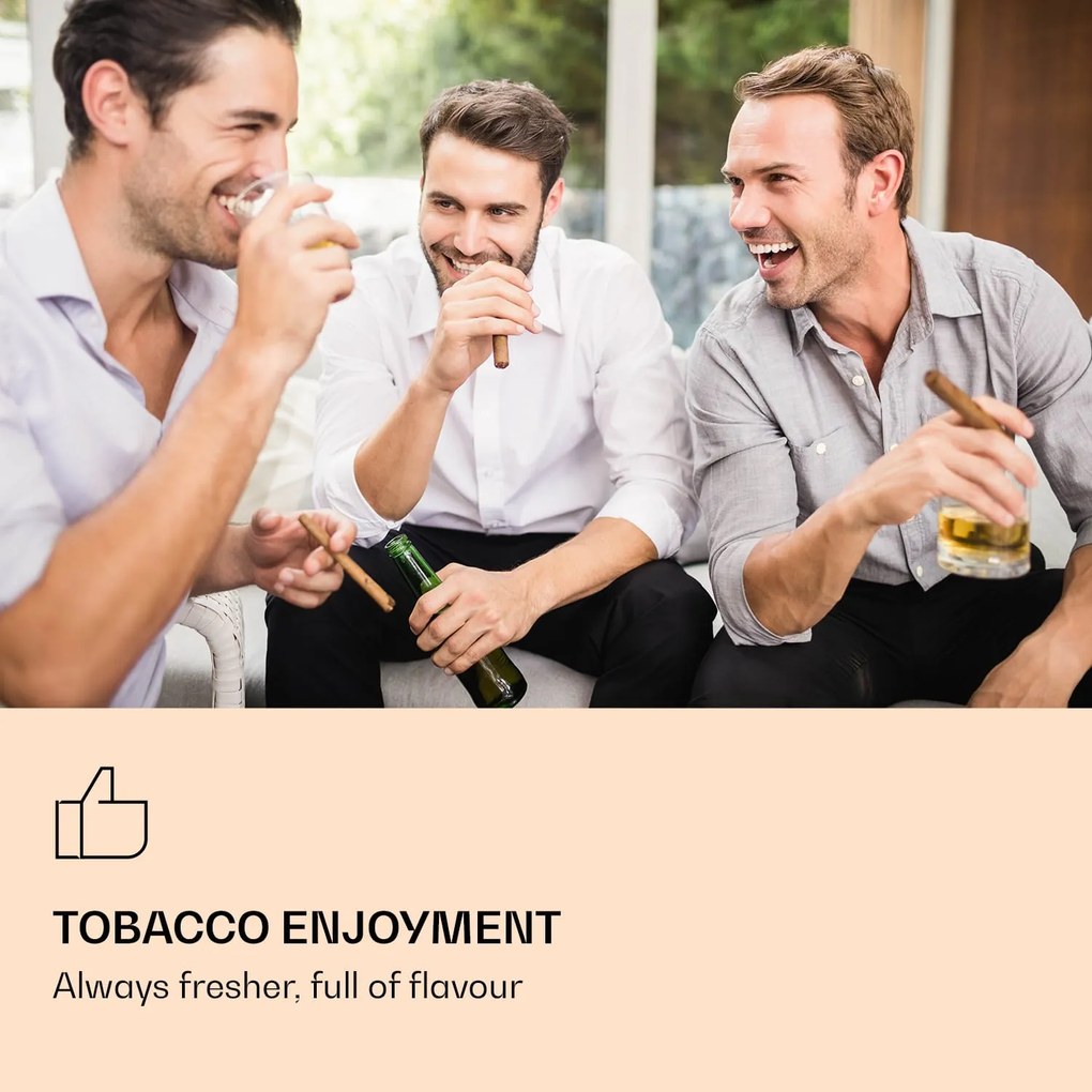 Klarstein El Presidente 37, Humidor pentru trabucuri, 37L,   2 sertare, 1 compartiment din lemn de cedru